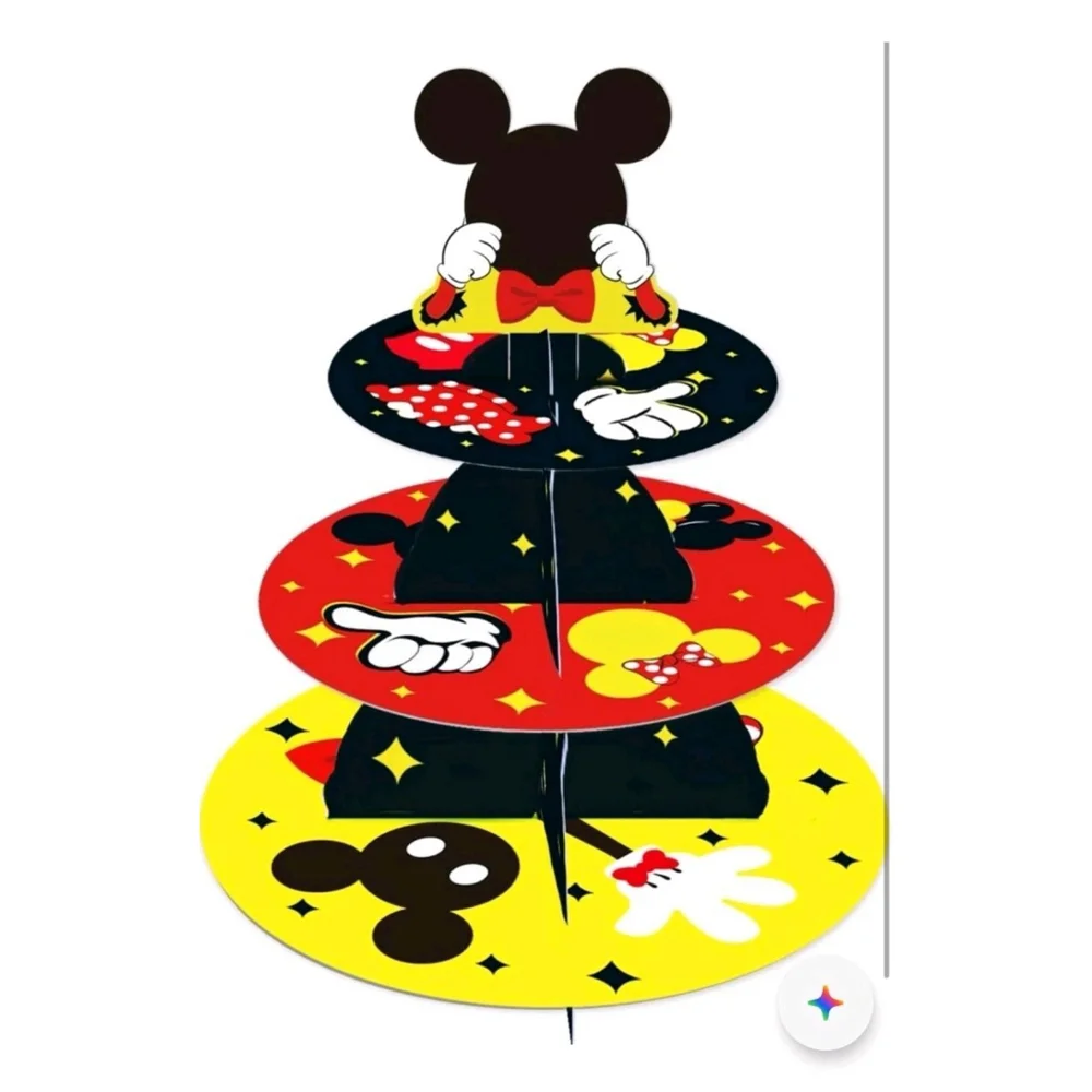 Mouse Cupcake Stand, 3-Tier Cupcake Holder Dessert Tower Birthday Decoration